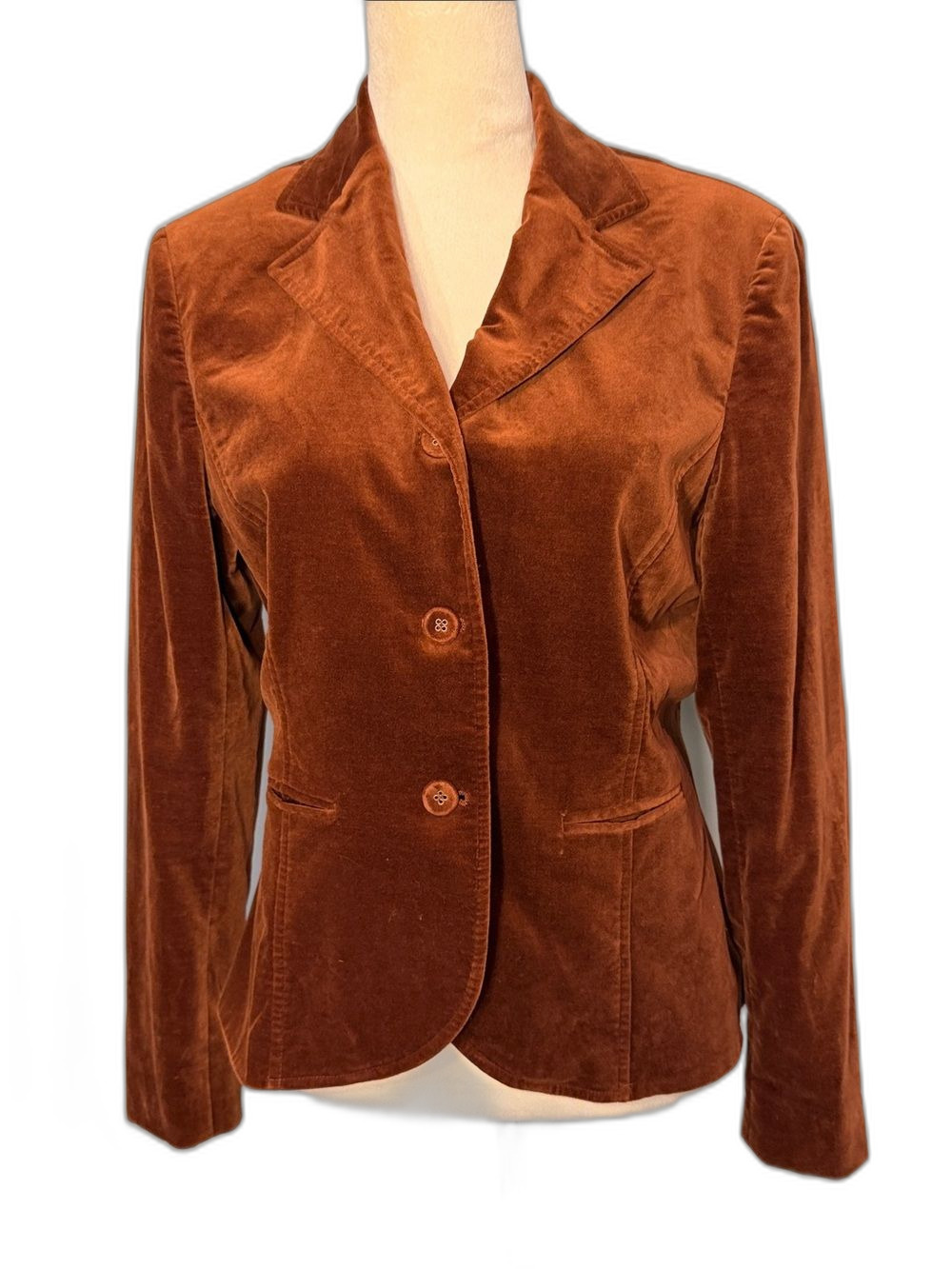 Anne Klein Vintage brown Velvet Blazer Jacket Size 10